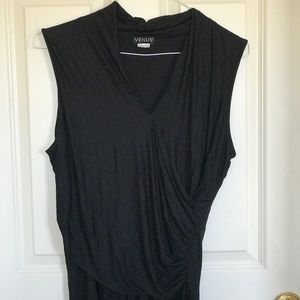 VENUS Wrapped Black Top